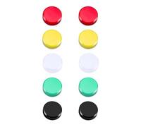 iLamdeetek 10Pcs DECORATIVE_MAGNET, Round Fridge Magnets, Strong Refrigerator Magnets, Colorful Small Magnets for Whiteboard, Office, Notice Boards, School, Postcard (5 colors)