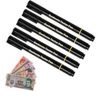 iLamvie 5 Pcs Money Checker Pen, Money Counterfeit Pen,Counterfeit Currency Marker Pen, For Euro, Us Dollar, British Pound And Other Major International Currencies,Black