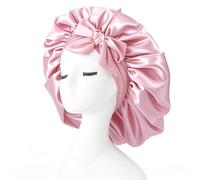 iLamvie Silk Bonnet,Adjustable Silk & Satin Sleep Bonnet,Hair Bonnet,For Sleeping,Curly Hair Braid,Soft And Comfortable Silk Sleep Cap(Pink)