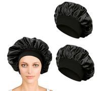 iLamvie Silk & Satin Sleep Cap - Soft, Comfortable Bonnet for Sleeping (Black)
