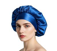 iLamvie Silk Sleep Cap - Soft and Comfortable Satin Bonnet for Sleeping (Blue)