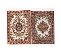 iLAND Dolls House Accessories Victorian Carpet for Dolls House Furniture on 1/12 Scale and 3” - 12” Dolls, Woven Dolls House Rugs 6” x 4” (2pcs Fragrance)