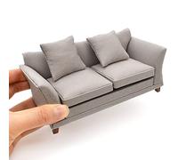 iLAND Modern Dolls House Furniture on 1/12 Scale of Miniature Sofa for Dolls House Living Room (Khaki Drills)