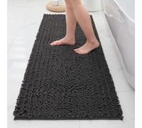 ILANGO Bathroom Rugs Dark Grey 60x24,Extra Soft Absorbent Chenille Bath Rugs,Thick Non-Slip Shaggy Bath Mat,Machine Washable Quick Dry Bath Mats for Bathroom Runner Floor, Tub, Shower Accessories