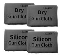 ILANSIN Universal Gun Cleaning Supplies - 2 Pack Dry Gun Cloths+ 2 Pack Silicon Cloths,Technology Microfiber -12"X12" Large Size-lint Free-Reusable Gun Cleaning Pad for Firearm,Individually Packaged