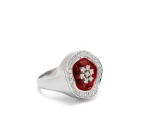 Ilaria Icardi 18K white gold The Flower diamond signet ring - Silver 47