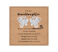 ilasif 925 Silver Stud Earrings for Girls, Hypoallergenic Tiny Cubic Zirconia Butterfly Earrings for Granddaughter, Birthday Christmas Jewellery Gifts for Kids Toddlers Teen