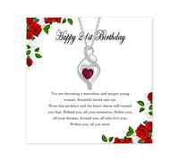 ilasif Birthday Gifts for Women Silver Love Heart Necklace 21st 30th 40th Birthday Presents for Women Mothers Day Gift for Mum Birthday Necklace with Cards for Grandma Daughter Sister