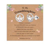 ilasif Crown Stud Earrings for Girls, White Gold Hypoallergenic Tiara Earrings with Cubic Zirconia, Birthday Party Christmas Jewellery Gift for Daughter Granddaughter Kids Teen (To My Granddaughter)
