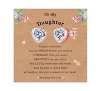ilasif Rose Gold Stud Earrings for Girls, Hypoallergenic Tiny Rose gold Plated Heart Cubic Zirconia Earrings, Daughter Granddaughter Jewellery Gifts for Birthday Christmas (To My Daughter)