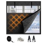 Ilating Window Cover for Winter Thermal Blanket Film Cold Blocking Window Ilat Sizes 80 200cm (Black W190*H120cm) - Energy Efficient Heat Retent