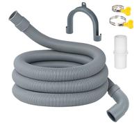 ilauke 1.5m Washing Machine Waste Pipe Extension, Universal Replacement Washing Machine Drain Hose Extension Kit with Connector Clip Clamp, Suitable for Washing Machine, Dishwasher