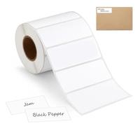 ilauke 1000 White Sticky Labels On a Roll 89mm x 36mm Large Bulk Blank Self Adhesive Address Labels Stickers On Roll Label for Printer Parcels Parcel Envelope Shipping Storage Container