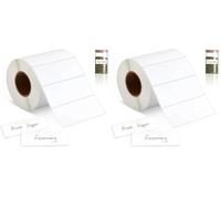 ilauke 1000 White Sticky Labels Roll 89mm x 36mm Self Adhesive Address Labels Stickers On Roll for Printer Parcels Parcel Envelope Shipping Storage Container (Pack of 2)