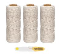 ilauke 1MM Bakers Twine, 300m Cotton Macrame Cord Kitchen Cooking String for Trussing and Tying Poultry Meat Making Sausage DIY Crafts and Decoration (Beige)