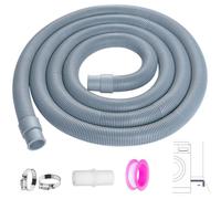 ilauke 2.5m Washing Machine Drain Hose Extension, Washing Machine Hose with Connector Clip Clamp, Adapter and 1 Roll Tape, for Washing Machine Washer Dryer Dishwasher