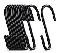 ilauke 20 Pack S Shaped Hooks Heavy Duty S Hooks Hanging Hanger Hook for Kitchen Bedroom and Office (Black)