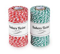 ilauke 200M Twine String, Craft Cotton Thread Bakers Twine for Baking, Butchers, Crafts (Red + Green)