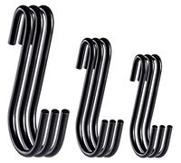ilauke 24 Pack Heavy Duty S Hooks Black S Shaped Hooks Hanging Hangers for Kitchen Bedroom and Office