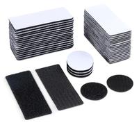 ilauke 24 Pairs Hook and Loop Tape, 4x10cm Double Sided Tape Heavy Duty, Reusable Adhesive Fastener Strip Self-Adhesive Strips with Rectangles and Circles for Walls Doors Tables Smooth Surfaces