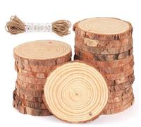 ilauke 30Pcs Wooden Discs for Crafts,3.1-3.5in Log Slices with Drilled Hole
