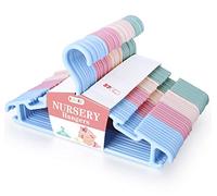 ilauke 36 Pack Colour Plastic Nursery Hangers, Ultra Thin Space Saving Baby Hangers with Nonslip Tubular Design