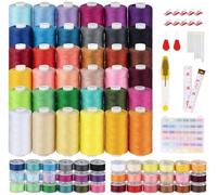 ilauke 36Pcs Bobbins Sewing Threads Kit, 700 Yards per Polyester Thread Spools, Prewound Bobbin with Case for Brother Singer Janome Machine, 36 Colors