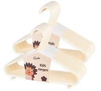ilauke 40 Pack Plastic Children’s Clothes Hangers Beige Plastic Coat Hangers for Kids Clothes with Skirt Trouser Bar (28.5cm x 17.5cm)