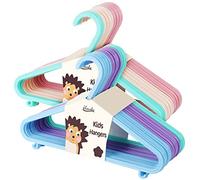 ilauke 40 Pack Plastic Children’s Clothes Hangers Colourful Plastic Coat Hangers for Kids Clothes Hangers for Skirt Trouser Bar (28.5cm x 17.5cm)