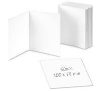 ilauke 50 X Large Plain White Sticky Labels, Self Adhesive Postage Parcel Labels, 100 x 75mm Blank Address Label Stickers, Jars Storage Boxes Name Stickers, Easy to Write-on