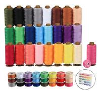 ilauke 50Pcs Bobbins Sewing Threads Kit, 400 Yards per Polyester Thread Spools, Prewound Bobbin with Case for Brother Singer Janome Machine, 25 Colors