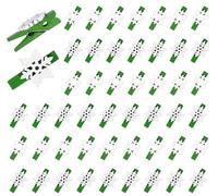 ilauke 50pcs Christmas Card Pegs, Wooden Snowflake Clothespins Craft Clips, Mini Photo Paper Pegs for DIY Hanging Xmas Cards and DIY Tree Ornaments(Green)