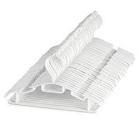 ilauke 60 Pack Non-slip White Tubular Children's Hangers for Kids Baby Toddler with Plastic Hanger Straps