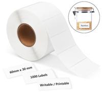 Ilauke 60x30mm 1000 Sticky Labels on a Roll Heat-Transfer Printing Labels