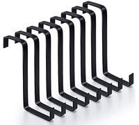 ilauke 8 Pack Over Door Hooks, Z-Shaped Reversible Dual Head Single Over Door Hooks Fits 3.6 cm and 4.2cm Widths, 8cm Sturdy Metal Hook Hanger Hold Up to 10kg for Bedroom Bathroom Kitchen
