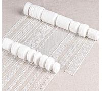 ilauke 82 Yards White Lace Ribbon Spandex-Nylon Blend for DIY Crafts, Wedding Decor, Gift Wrapping, Sewing Projects, 15 Rolls Soft Lace Trim for Cake Decoration, Doll Clothes, Cardmaking