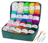 ilauke Acrylic Crochet Yarn Kit, 20 Colours x 30 g Hand Knitting Yarns, Acrylic Wool for Knitting, Crochet and Crafts