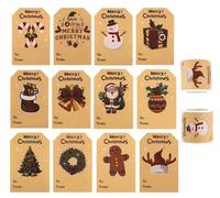 ilauke Christmas Decorative Labels - 300 Pcs Self Adhesive Tags - 75mm * 50mm