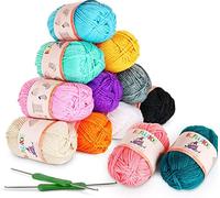 ilauke Crochet Wool Set - 600g (12 x 50g) Acrylic Wool for Knitting & Crochet, 12 Colours