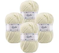 ilauke Crochet Yarn 4 x 50g, Hand Knitting Yarns, Acrylic Wool for Knitting, Crochet and Crafts, Beige