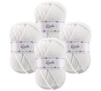 ilauke Crochet Yarn 4 x 50g, Hand Knitting Yarns, Acrylic Wool for Knitting, Crochet and Crafts, White