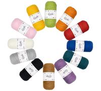 ilauke Crochet Yarn Set 12x45g, Acrylic Yarn for Crafts Amigurumi Projects, 4ply Acrylic Yarn for Hand Knitting Crafting for Beginners Adults for Crochet Knitting and Crafts