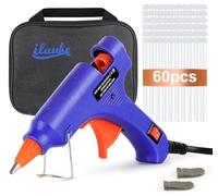ilauke Hot Glue Gun for Crafting, Hot Stick Glue Gun Kit with 60pcs Sticks & Carrying Case & Finger Caps, 20W Mini Glue Gun for DIY Craft Home Repairs, Heat Up Quickly