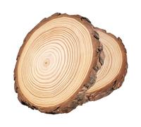 Ilauke Natural Wood Slices, 18-20cm, 2 Pcs Non-Drill Log Slices - Unfinished Wooden Discs & Circles For Crafts & DIY, ет Coasters, Christmas Decorations (HY3004)