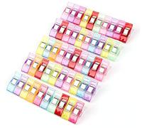 Ilauke pack of 100 clips plastic pegs for binding craft sewing, assorted colours, multicolored, 50PCS