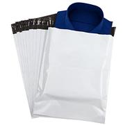 ilauke Pack of 60 Plastic Shipping Bags 35 x 45 cm + 5.5 cm White Mailing Bags Postal Bags Waterproof and Tear Resistant