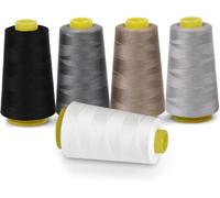 ilauke Sewing Machine Threads, 5 Color Polyester All-Purpose Sewing Threads, Hand Stitching & Quilting-3000 Yards Each