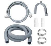 ilauke Washing Machine Hose Kit, 3.5m Cold Water Inlet Pipe and 2.5m Drain Hose Extension, with Connector and Clamps for Washing Machine Hose Extension and Easy Installation