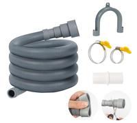 ilauke Washing Machine Waste Pipe Extension Kit, Cuttable 2.5M Drain Hose Extension, Universal Drain Pipe for Dishwasher Washing Machine Washer Dryer, Grey