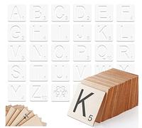 ilauke Wooden Scrabble Tiles & Squares - 26 Large Scrabble Pieces, 36 Unfinished Wood Squares, Perfect for Wall Decor, Farmhouse Style